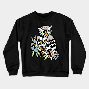 Owl skull rose Crewneck Sweatshirt